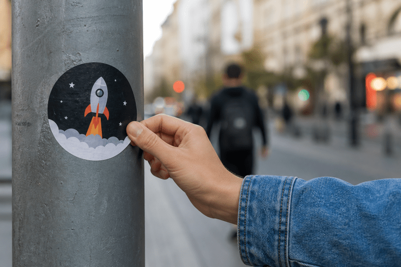 Guerilla-Marketing mit Stickern: Offline-Reichweite für Online-Kampagnen